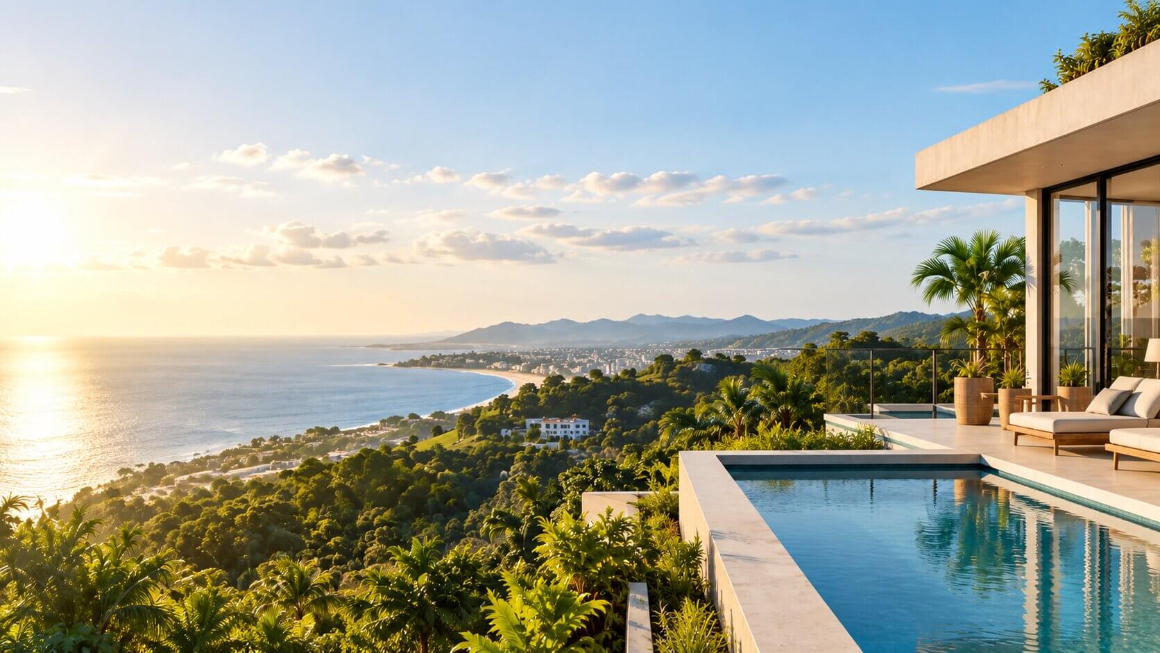 Villa and coastline in the Dominican Republic