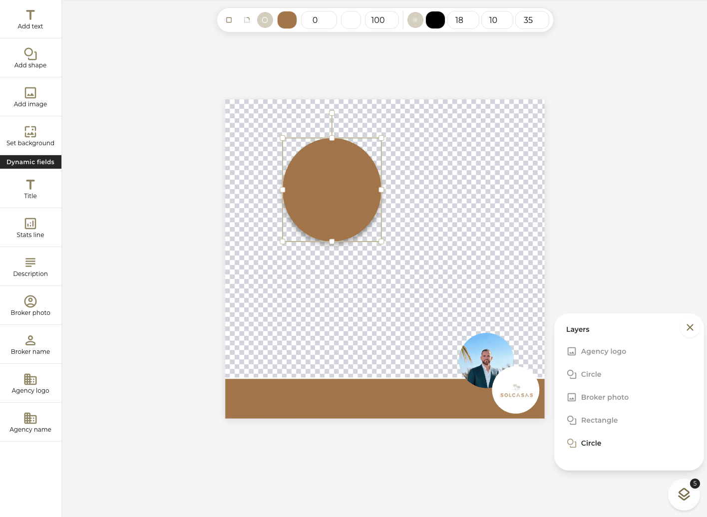 Social post template editor